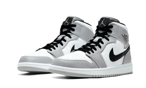 Nike air jordan 1 mid black grey sales